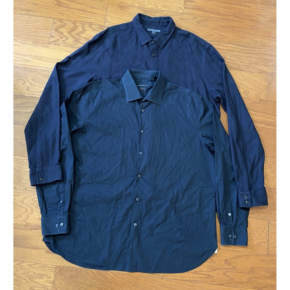 John Varvatos Shirts Men 17.5 34/35 Large Regular Fit Long Sleeve Lot of 2